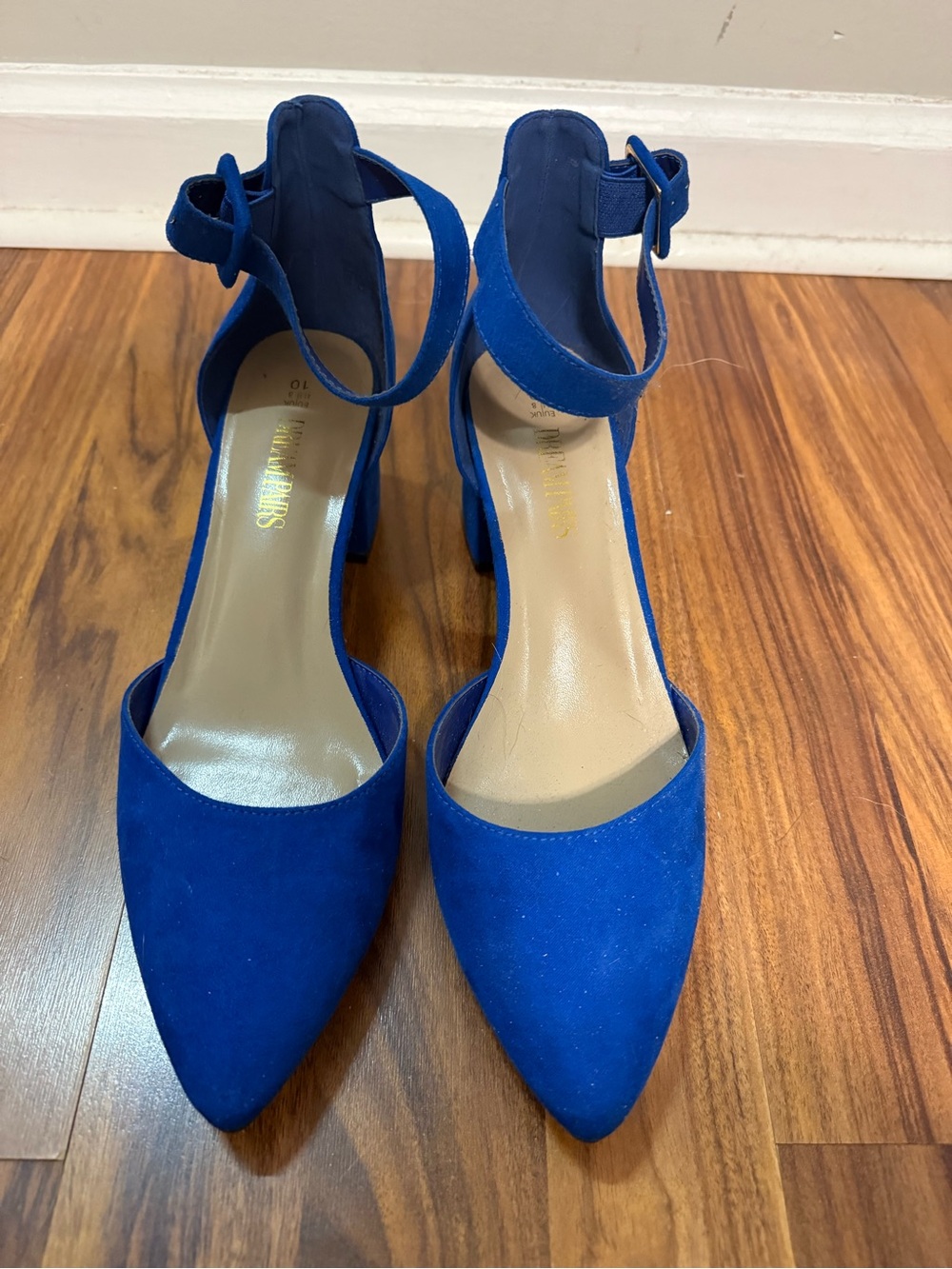 Dream Pairs Royal Blue Pointed-Toe Ankle-Strap Heels